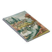 ねじれのおもしろいのヴィンテージPBNの白鳥の景色のノート ノートブック (右側)