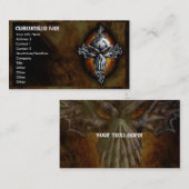 ねじれのスカルおよび十字の名刺 名刺 (正面/裏面)