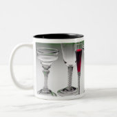 ねじれの茎が付いているワイングラスのコレクション ツートーンマグカップ (左)