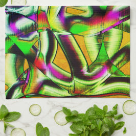 ねじれカラフル切り出しライム...ノッチ付きスクラッチ キッチンタオル