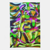 ねじれカラフル切り出しライム...ノッチ付きスクラッチ キッチンタオル (縦)