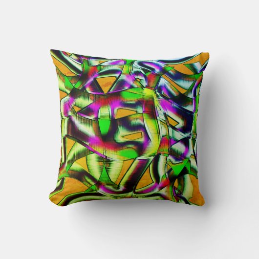 ねじれカラフル切り出しライム...ノッチ付きスクラッチ クッション (正面)