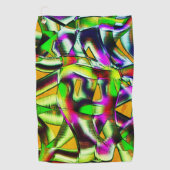 ねじれカラフル切り出しライム...ノッチ付きスクラッチ ゴルフタオル (正面)