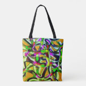 ねじれカラフル切り出しライム...ノッチ付きスクラッチ トートバッグ (裏面)