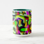 ねじれカラフル切り出しライム...ノッチ付きスクラッチ マグカップ (中央)