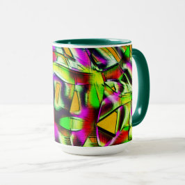 ねじれカラフル切り出しライム...ノッチ付きスクラッチ マグカップ