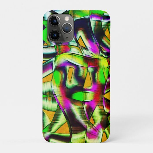 ねじれカラフル切り出しライム...ノッチ付きスクラッチ Case-Mate iPhoneケース (裏)