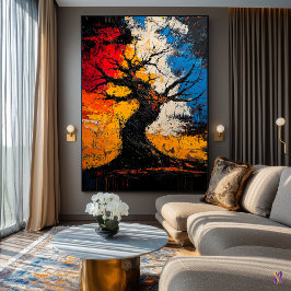 ねじれレジリエンス – 表現主義抽象芸術ツリーA ポスター