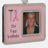 ねじ乳がん、記憶に残る1年 シルバープレートフレームオーナメント (右)