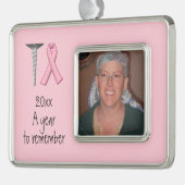 ねじ乳がん、記憶に残る1年 シルバープレートフレームオーナメント (左)