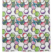 ねじ付き六角形 シャワーカーテン (正面)