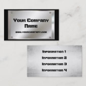 ねじ名刺が付いている金属の一見のプレート 名刺 (正面/裏面)