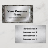 ねじ名刺が付いている金属の一見のプレート 名刺 (正面/裏面)