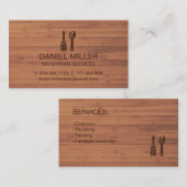 ねじ回しスパナハンドマン木製テクスチャ 名刺 (正面/裏面)