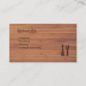 ねじ回しスパナハンドマン木製テクスチャ 名刺 (裏面)