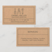 ねじ回しワイヤカッタースパナ手作りテクスチャ 名刺 (正面/裏面)