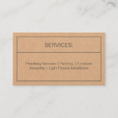 ねじ回しワイヤカッタースパナ手作りテクスチャ 名刺 (裏面)