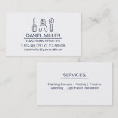 ねじ回しワイヤーカッタースパナ外形手回し 名刺 (正面/裏面)