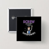 ねじ実験室の安全私は超出力科学のギークがほしいと思います 缶バッジ (正面&裏面)