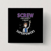 ねじ実験室の安全私は超出力科学のギークがほしいと思います 缶バッジ (正面)
