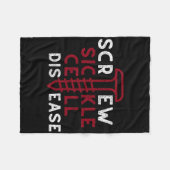 ねじ鎌状赤血球病ヴィンテージねじレトロカンク フリースブランケット (正面(横))