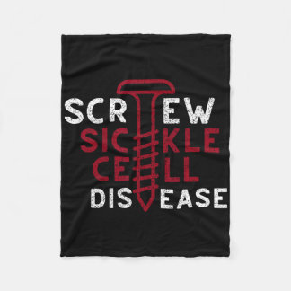 ねじ鎌状赤血球病ヴィンテージねじレトロカンク フリースブランケット