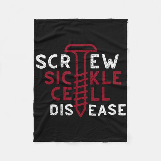 ねじ鎌状赤血球病ヴィンテージねじレトロカンク フリースブランケット (正面)