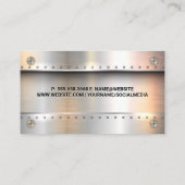 ねじ |金属ブラシの背景 名刺 (裏面)