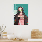 ねずこかまど鬼の層きめつのやいばねずこ ポスター (キッチン)