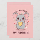 ねずみだよ!とってもかわいいバレンタインデーのプレゼント シーズンカード (正面/裏面)