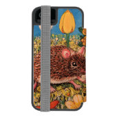 ねずみと花 iphone 6 ウォレットケース (フォリオ裏面)