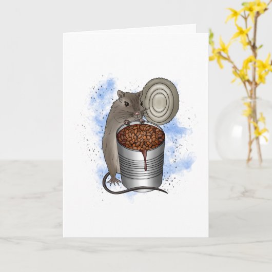 ねずみと豆の焼き方 |誕生日 カード (黄色い花)