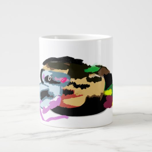 ねずみのカボチャの秋の喜び ジャンボコーヒーマグカップ (正面)
