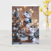 ねずみのクリスマスカード カード (黄色い花)