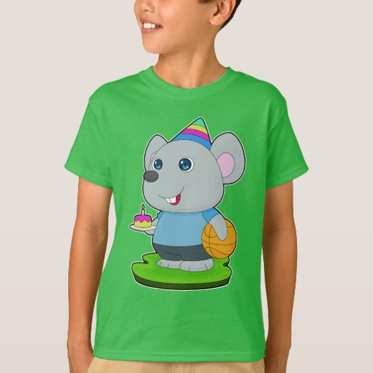 ねずみの誕生日バスケットボール Tシャツ (正面)