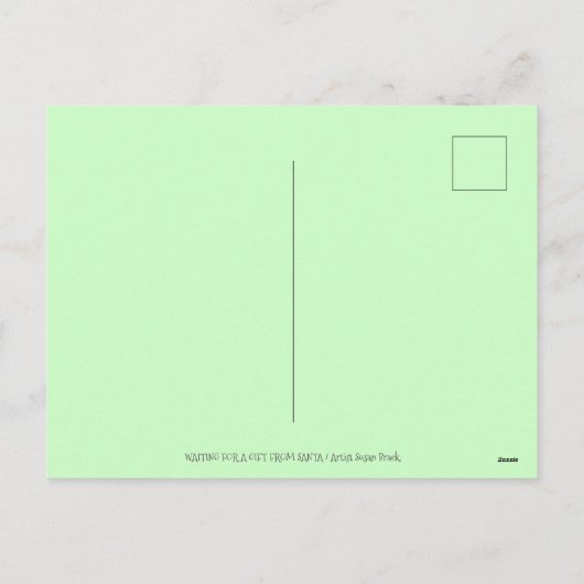 ねずみサンタが猫にクリスマスプレゼントをプレゼントかわいい シーズンポストカード (裏面)