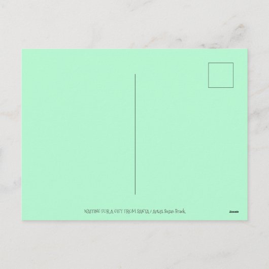 ねずみサンタが猫にクリスマスプレゼントをプレゼントかわいい シーズンポストカード (裏面)