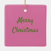 ねずみサンタが猫にクリスマスプレゼントをプレゼントかわいい セラミックオーナメント (裏面)