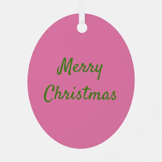 ねずみサンタが猫にクリスマスプレゼントをプレゼントかわいい メタルオーナメント (裏面)