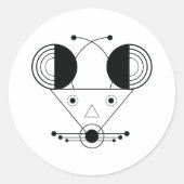 ねずみラットサインのステッカー – シャープなライン版 ラウンドシール (正面)