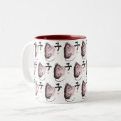 ねずみ墨水色絵画年 ツートーンマグカップ (正面左)