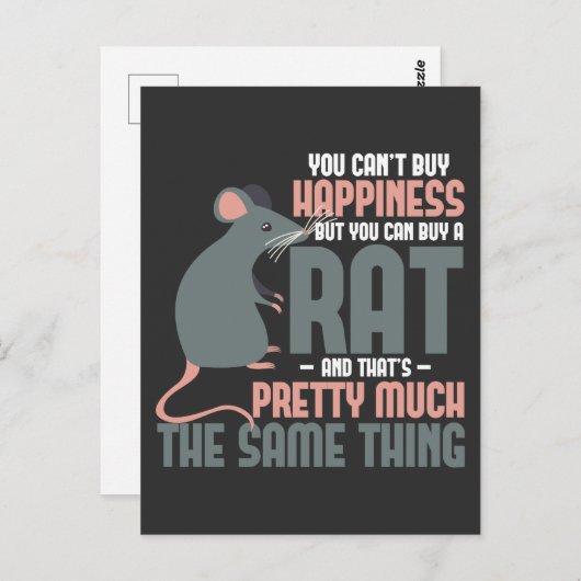 ねずみ好きの幸せ 小さなげっ歯類の動物飼い主 ポストカード (正面/裏面)