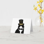 ねずみ年ネコの年賀状 カード (黄色い花)