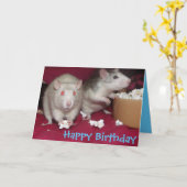 ねずみ組み誕生日カード カード (黄色い花)