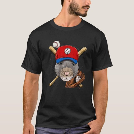 ねずみ野球ねずみ愛好家 Tシャツ (正面)