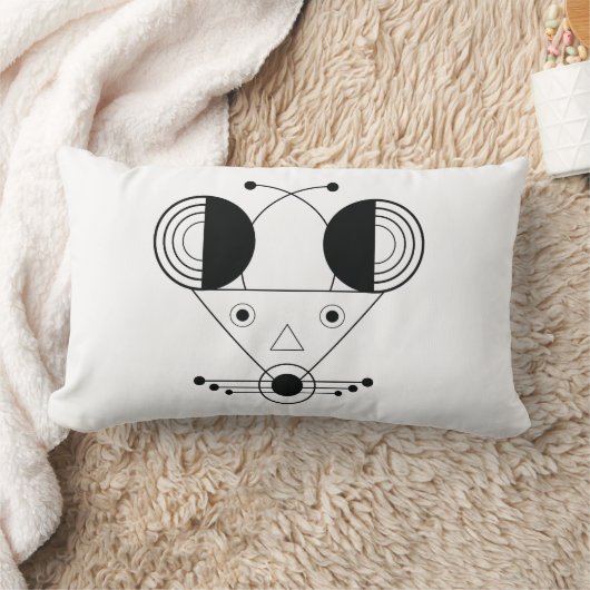 ねずみ〔占星術の〕十二宮図枕 – 幾何学平静エディション ランバークッション (ブランケット)
