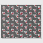 ねずみ on Gray ラッピングペーパー (フラット)