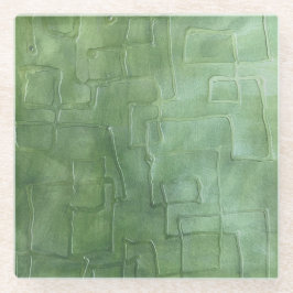 ねたみを持つ緑 ガラスコースター