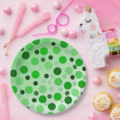 ねたみ水玉模様で緑 ペーパープレート (パーティー)