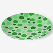 ねたみ水玉模様で緑 ペーパープレート (アングル)